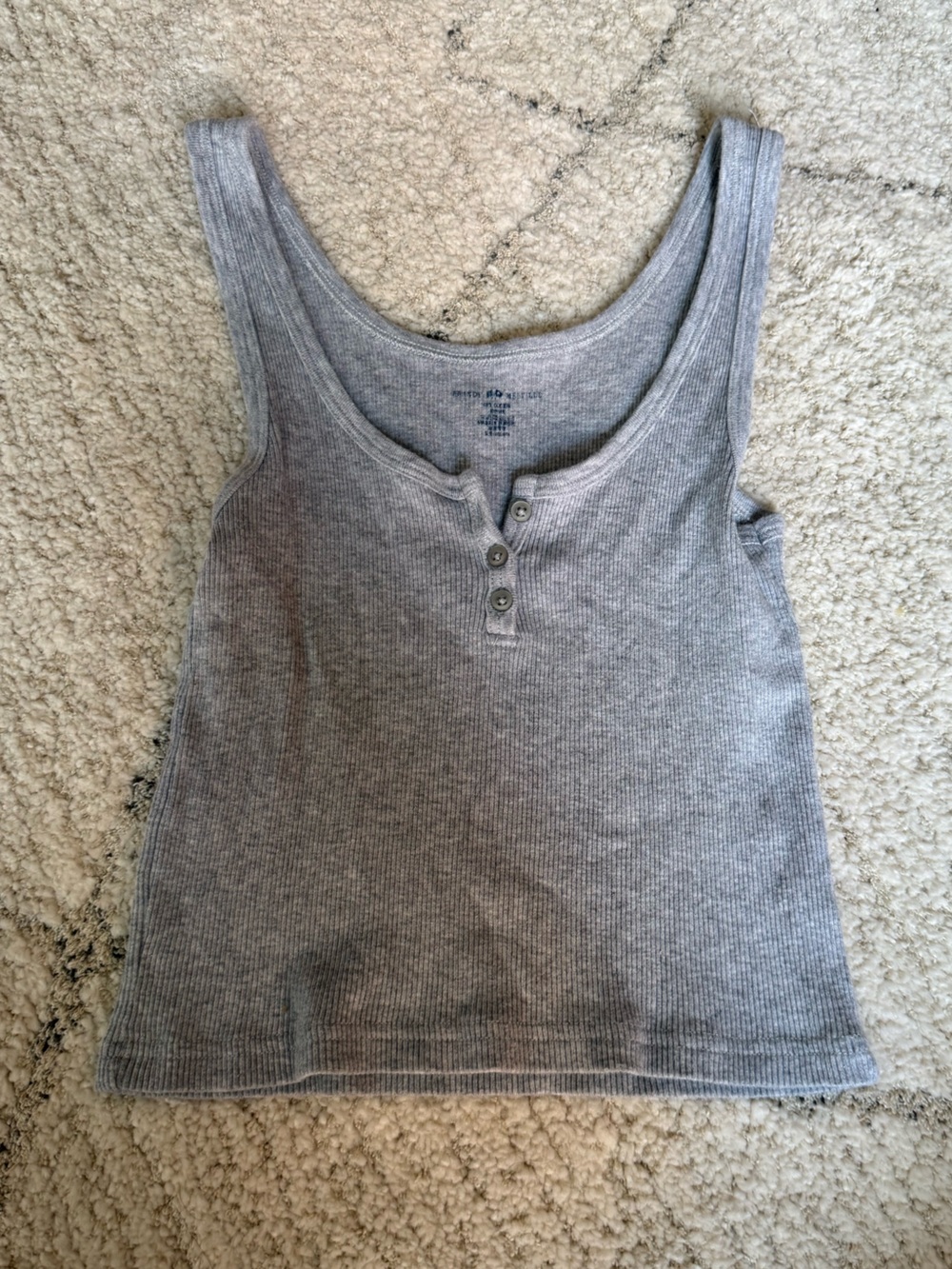 Brandy Melville Gray Ribbed Tank Size One Size Fits All